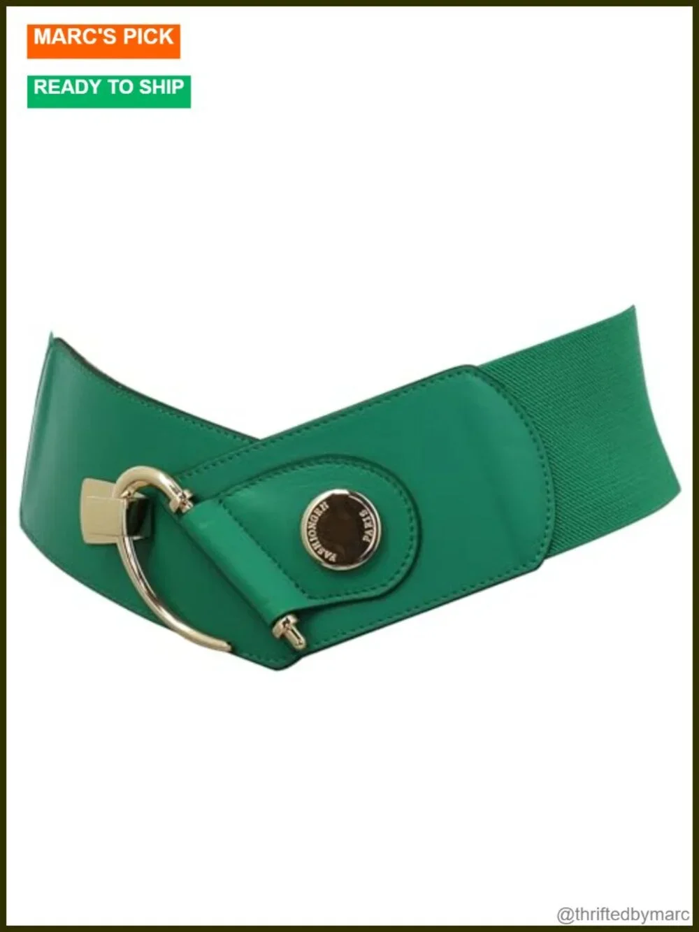 Genuine Italian Leather Elastic Belt for Women Wide 3.15 inch